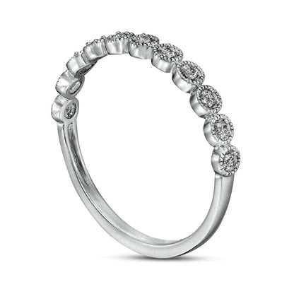 0.07 CT. T.W. Natural Diamond Circle Stackable Anniversary Band in Solid 10K White Gold