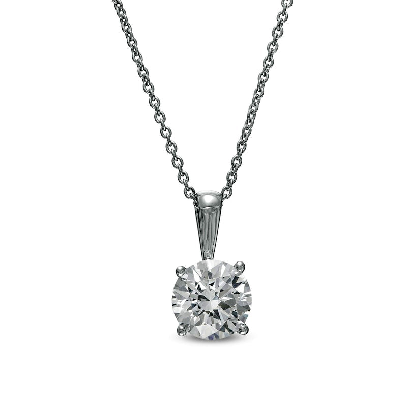 1 CT. Certified Lab-Created Diamond Solitaire Pendant in 14K White Gold (F/SI2)