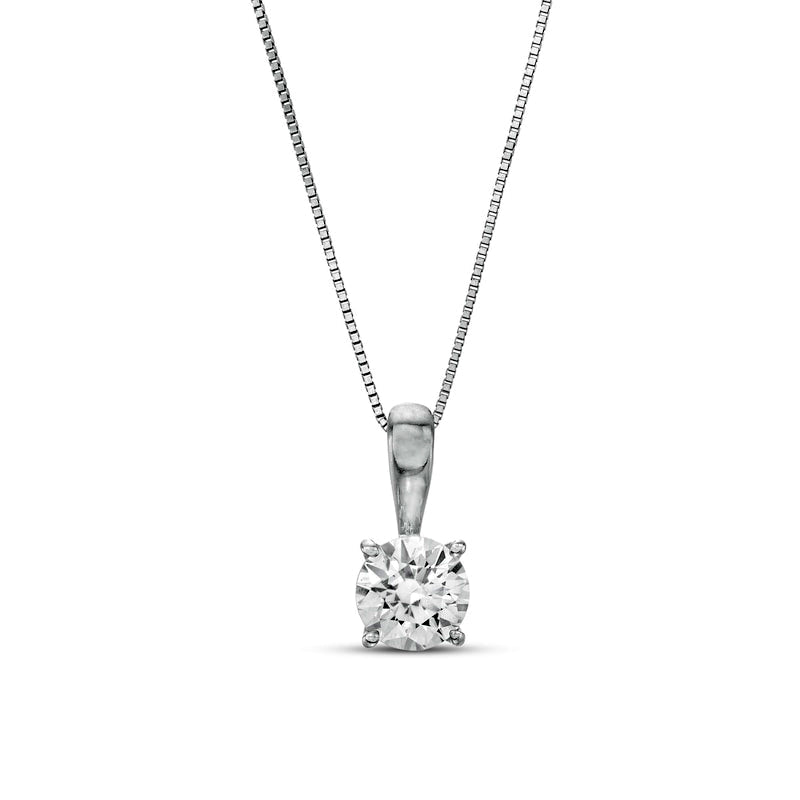 1 CT. T.W. Natural Clarity Enhanced Solitaire Pendant in 14K White Gold (J/I3)