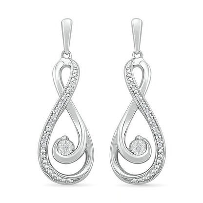 0.07 CT. T.W. Diamond Infinity Loop Earrings in Sterling Silver