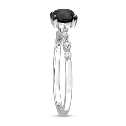 1.0 CT. T.W. Black Enhanced and White Natural Diamond Engagement Ring in Solid 10K White Gold