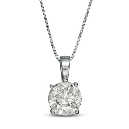 1 CT. Natural Clarity Enhanced Solitaire Pendant in 14K White Gold