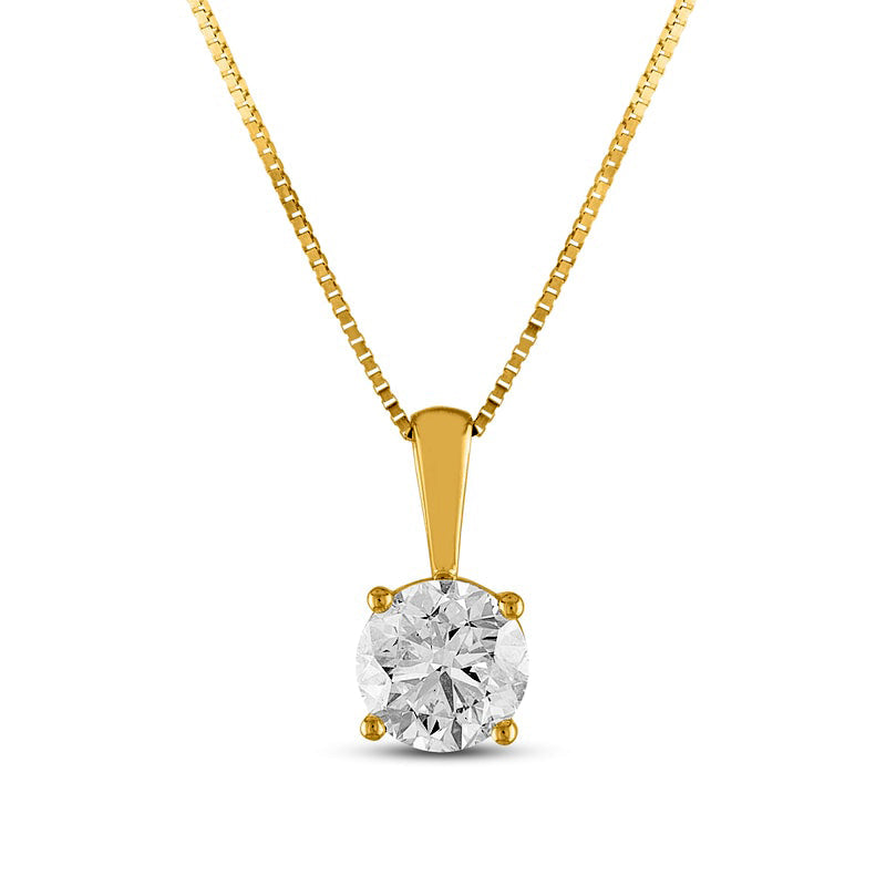 1 CT. Natural Clarity Enhanced Solitaire Pendant in 14K Gold (J/I3)