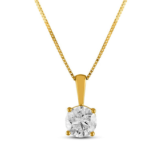 1 CT. Natural Clarity Enhanced Solitaire Pendant in 14K Gold (J/I3)