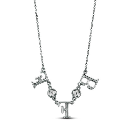 0.1 CT. T.W. Natural Diamond "BFF" Necklace in Sterling Silver