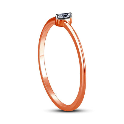0.05 CT. Marquise Natural Clarity Enhanced Diamond Solitaire Promise Ring in Solid 10K Rose Gold