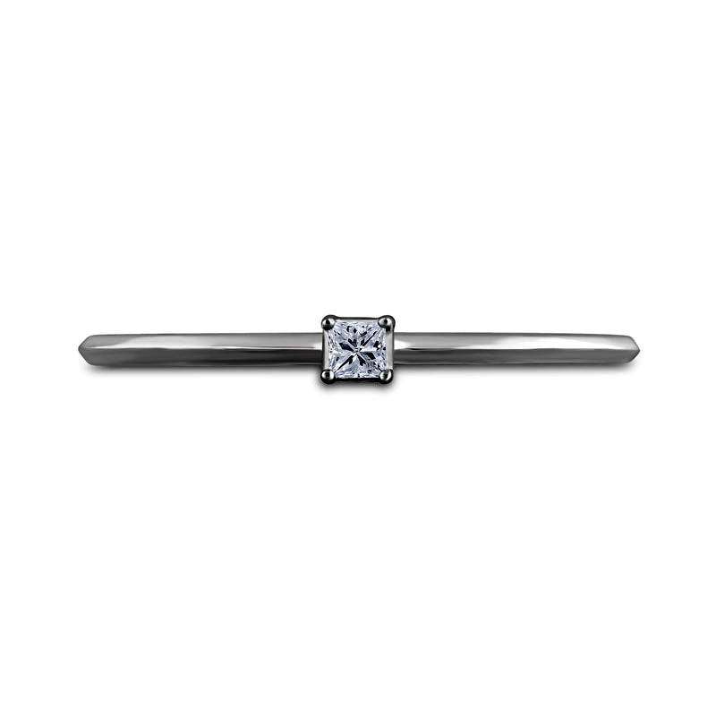 0.05 CT. Princess-Cut Natural Clarity Enhanced Diamond Solitaire Promise Ring in Solid 10K White Gold