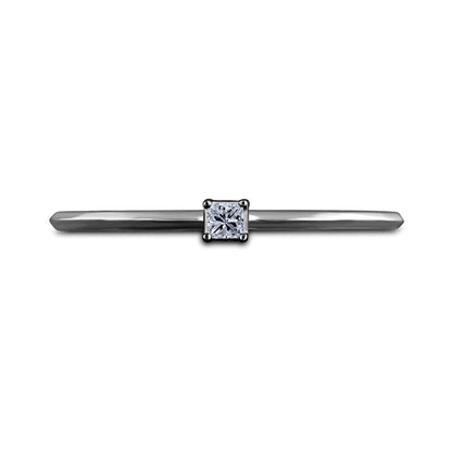 0.05 CT. Princess-Cut Natural Clarity Enhanced Diamond Solitaire Promise Ring in Solid 10K White Gold