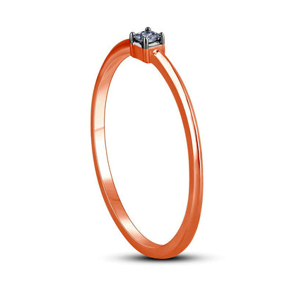 0.05 CT. Princess-Cut Natural Clarity Enhanced Diamond Solitaire Promise Ring in Solid 10K Rose Gold