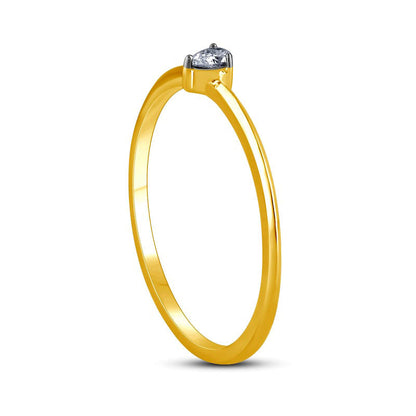 0.05 CT. Pear-Shaped Natural Clarity Enhanced Diamond Solitaire Promise Ring in Solid 10K Yellow Gold