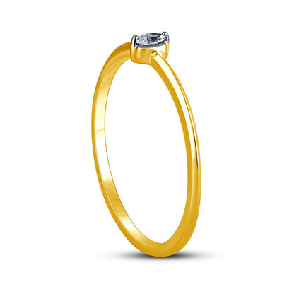 0.05 CT. Marquise Natural Clarity Enhanced Diamond Solitaire Promise Ring in Solid 10K Yellow Gold