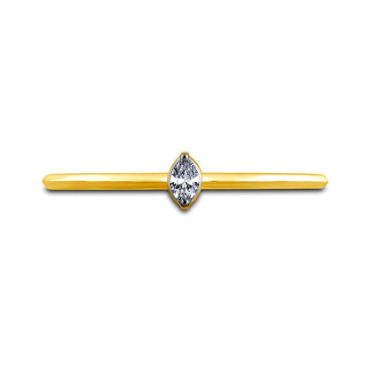 0.05 CT. Marquise Natural Clarity Enhanced Diamond Solitaire Promise Ring in Solid 10K Yellow Gold