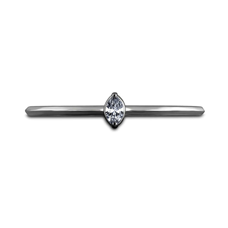 0.05 CT. Marquise Natural Clarity Enhanced Diamond Solitaire Promise Ring in Solid 10K White Gold