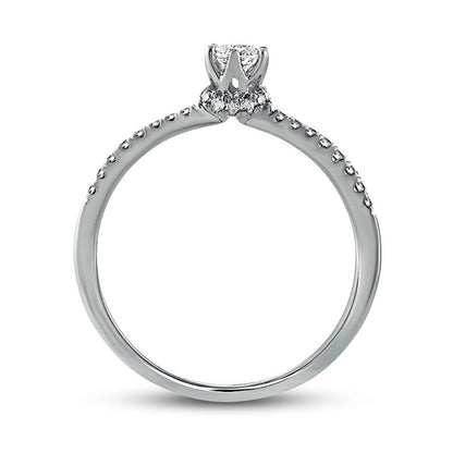 0.33 CT. T.W. Natural Diamond Hidden Halo Engagement Ring in Solid 10K White Gold (I/I2)