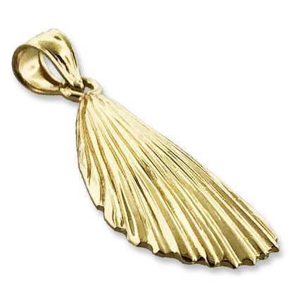 14K Gold Mussel Shell Mollusc Pendant