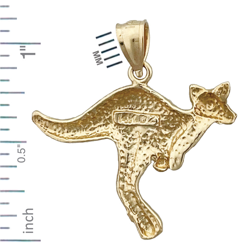 14K Gold Kangaroo Pendant