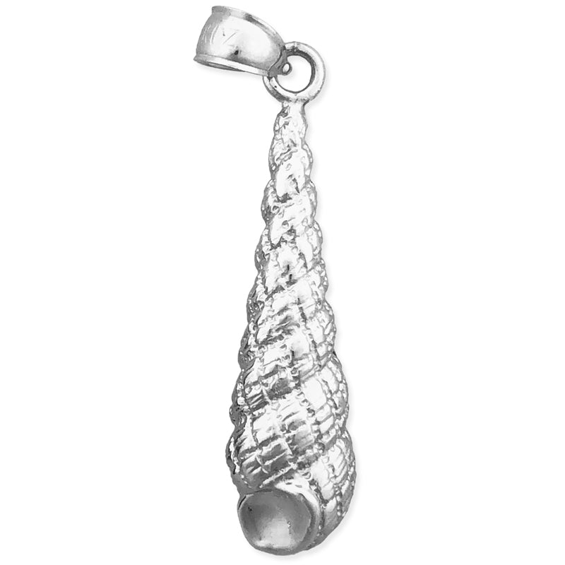 14K Gold Gastropod Auger Mollusk Shell Pendant