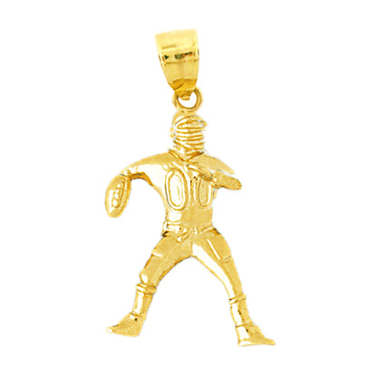 14K Gold #00 Quarterback Pendant
