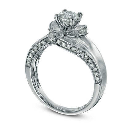 Previously Owned - 1.0 CT. T.W. Natural Diamond Swirl Engagement Ring in Solid 14K White Gold