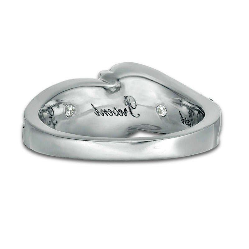 Previously Owned - 1.0 CT. T.W. Natural Diamond Three Stone Swirl Engagement Ring in Solid 14K White Gold