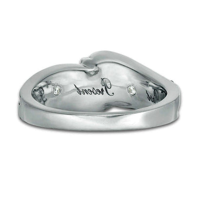 Previously Owned - 1.0 CT. T.W. Natural Diamond Three Stone Swirl Engagement Ring in Solid 14K White Gold