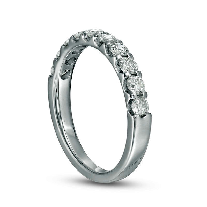 Previously Owned - 0.88 CT. T.W. Natural Diamond Wedding Band in Solid 10K White Gold