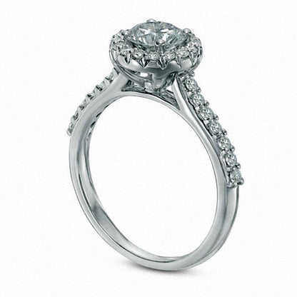 Previously Owned - Celebration Lux« 1.0 CT. T.W. Natural Diamond Frame Engagement Ring in Solid 14K White Gold (I/SI2)