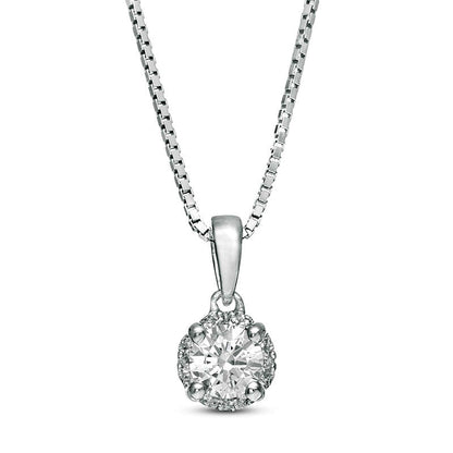 Previously Owned - 0.25 CT. T.W. Natural Diamond Frame Pendant in 10K White Gold