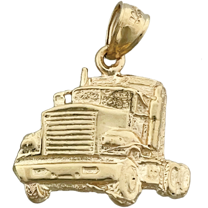 14K Gold 20MM Big Rig Truck Charm