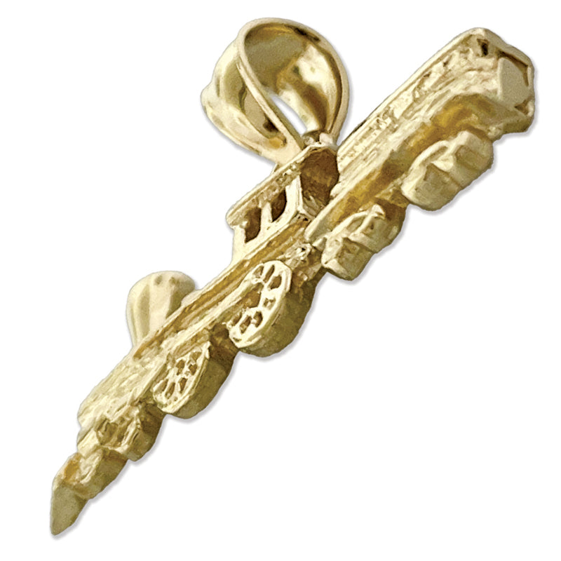 14K Gold Locomotive Train with Cargo Pendant