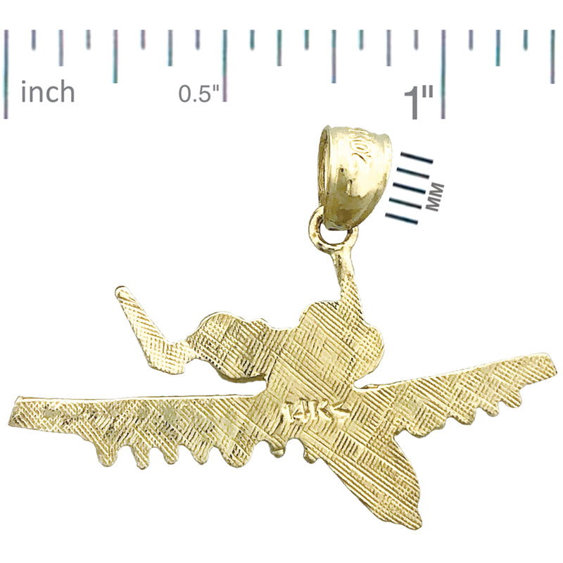 14K Gold A10 Thunderbolt Aircraft Pendant