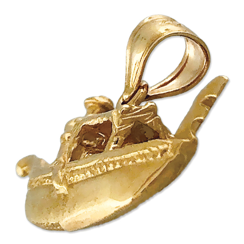 14K Gold 3D Venetian Gondola Pendant