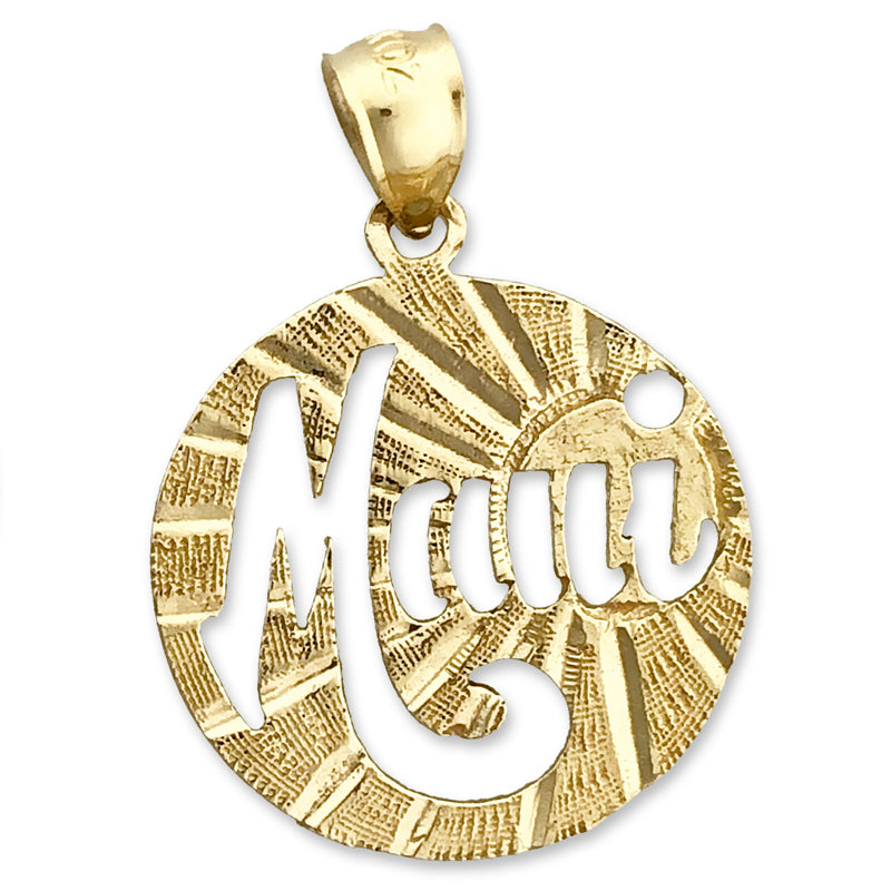 14K Gold Sunburst Maui Pendant