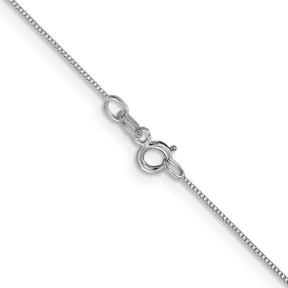 14K White Gold 24 inch Carded .5mm Box Link with Spring Ring Clasp Chain Necklace