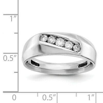 Men's Natural 1/3Ct. Diamond Band Ring in 14K White Gold Men's Jewelry