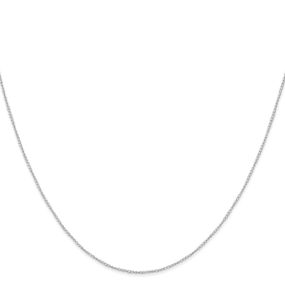 14K White Gold 20 inch Carded .42mm Curb with Spring Ring Clasp Chain Necklace