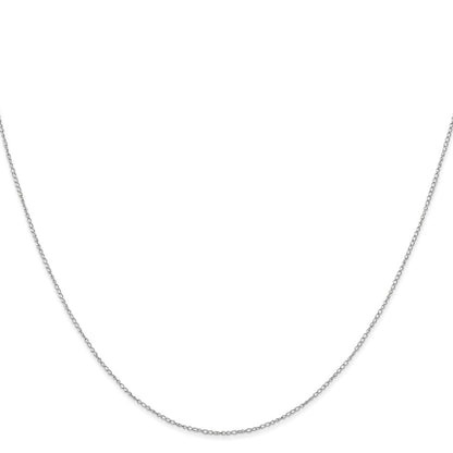 14K White Gold 20 inch Carded .42mm Curb with Spring Ring Clasp Chain Necklace