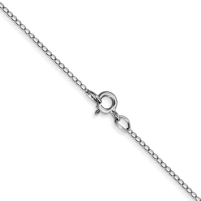 14K White Gold 13 inch Carded .42mm Curb with Spring Ring Clasp Children Necklace Chain Necklace