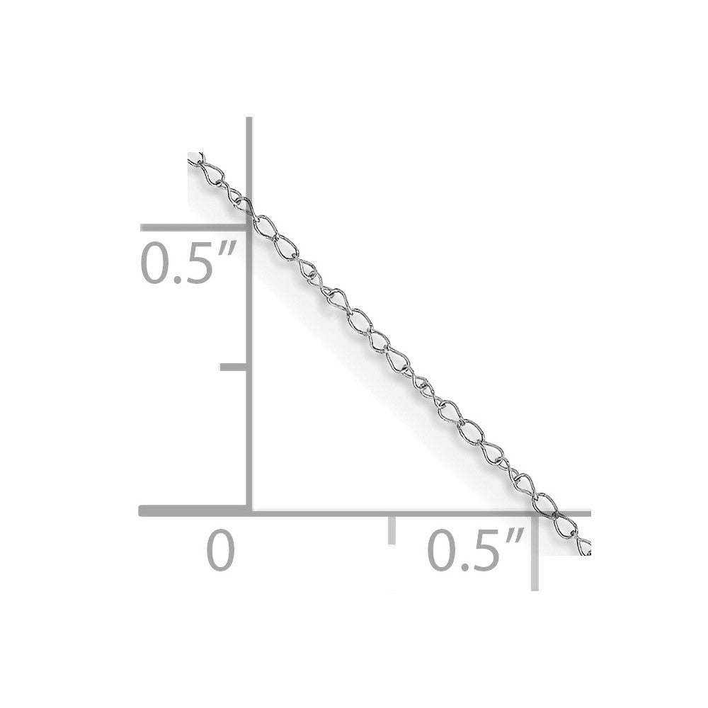 14K White Gold 13 inch Carded .42mm Curb with Spring Ring Clasp Children Necklace Chain Necklace