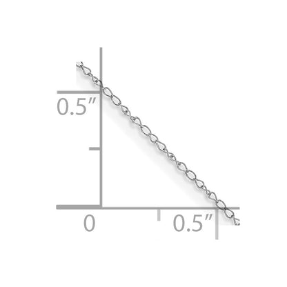 14K White Gold 13 inch Carded .42mm Curb with Spring Ring Clasp Children Necklace Chain Necklace