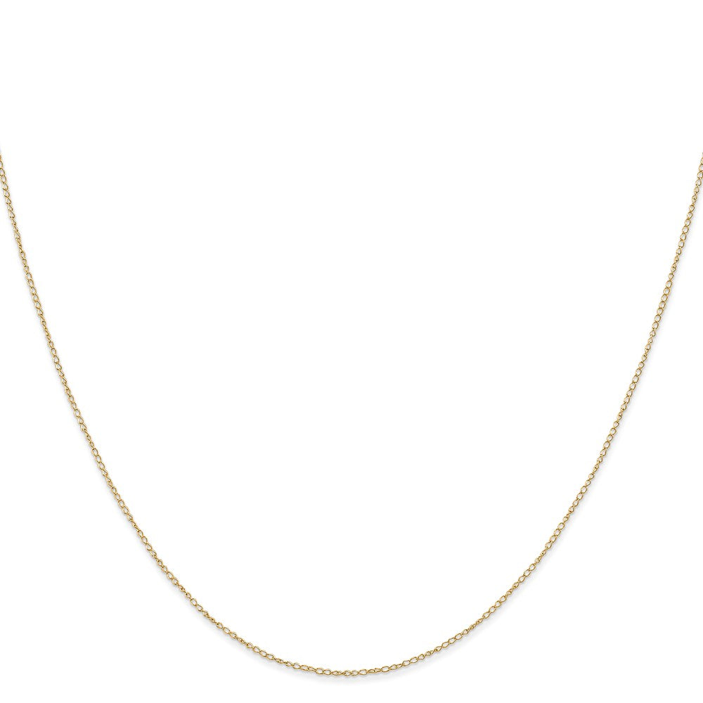 14K Yellow Gold 13 inch Carded .42mm Curb with Spring Ring Clasp Children Necklace Chain Necklace