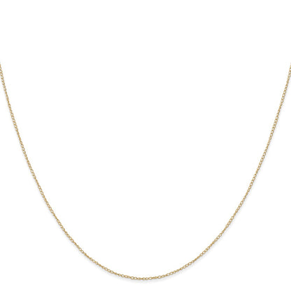 14K Yellow Gold 13 inch Carded .42mm Curb with Spring Ring Clasp Children Necklace Chain Necklace