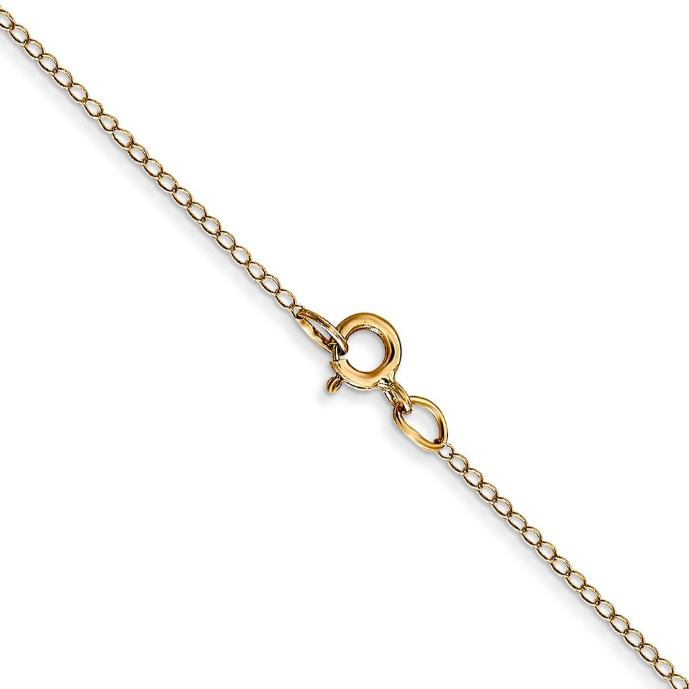 14K Yellow Gold 16 inch Carded .42mm Curb with Spring Ring Clasp Chain Necklace