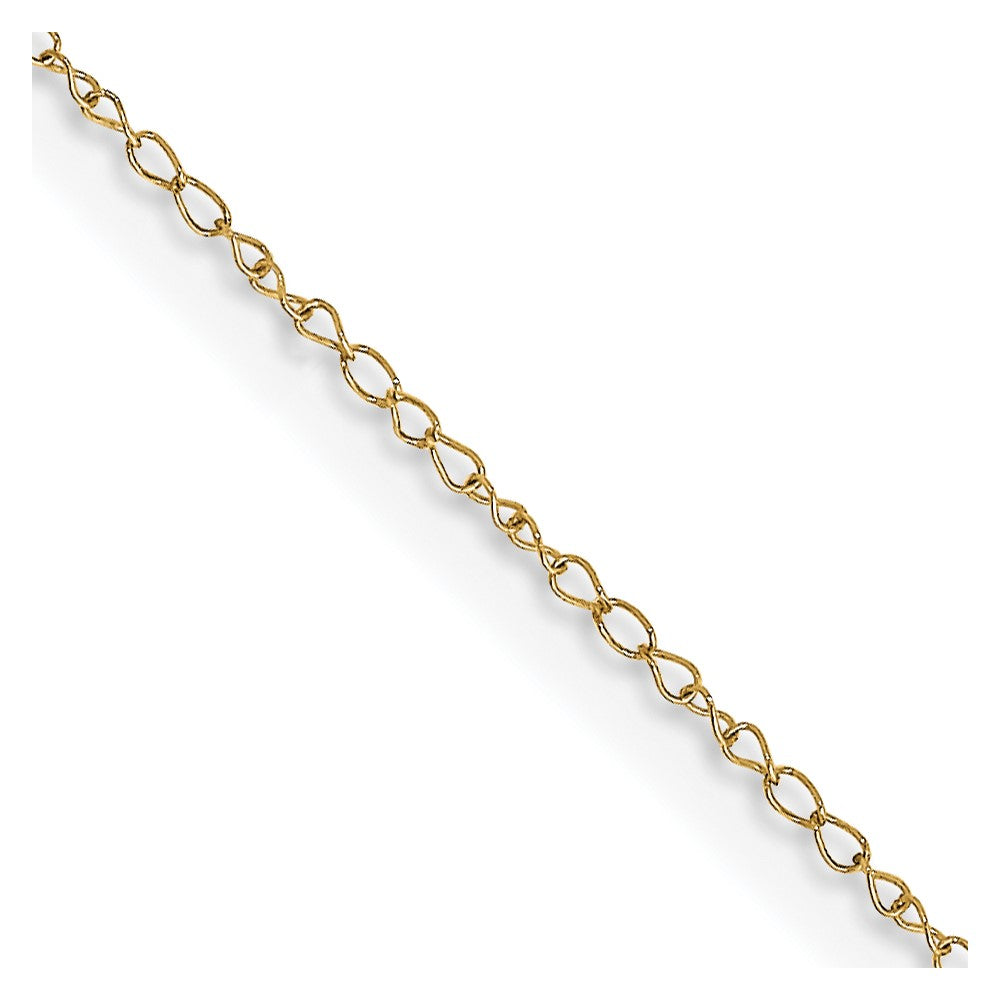 14K Yellow Gold 24 inch Carded .42mm Curb with Spring Ring Clasp Chain Necklace