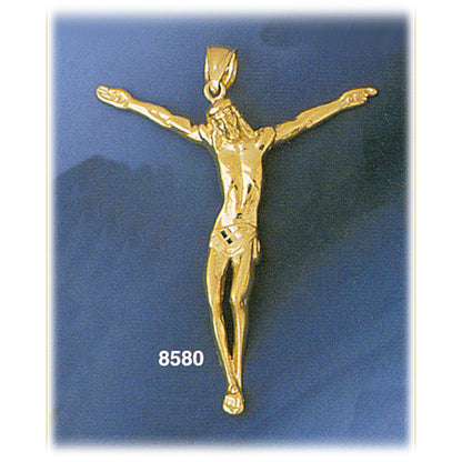 14K Gold Jesus Body Crucifix Pendant