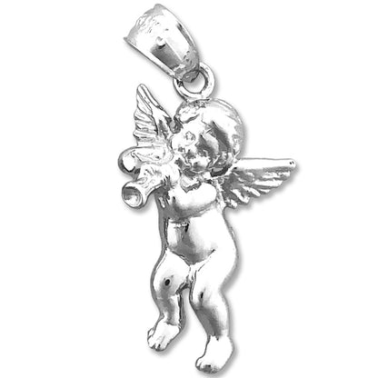 14K Gold Cherub Angel with Trumpet Charm