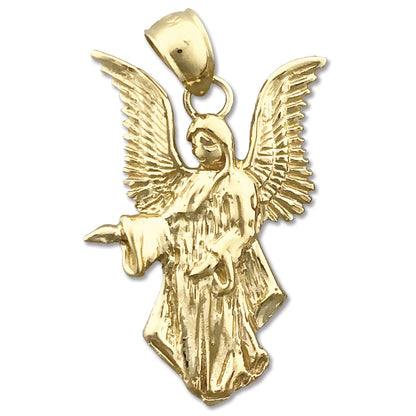 14K Gold 25MM Guardian Angel Pendant