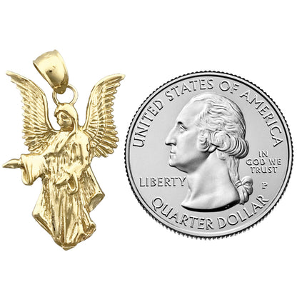 14K Gold 25MM Guardian Angel Pendant