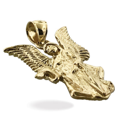 14K Gold 25MM Guardian Angel Pendant