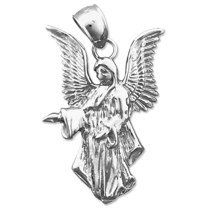 14K Gold 25MM Guardian Angel Pendant
